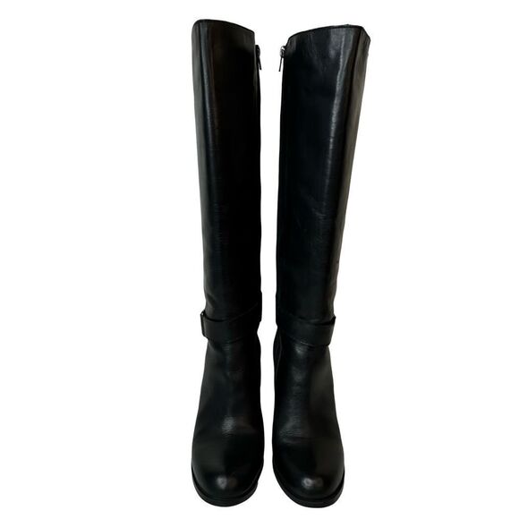 SESTO MEUCCI Black Knee High Heeled Made in Italy Leather Boots Size 8.5 - Picture 7 of 16